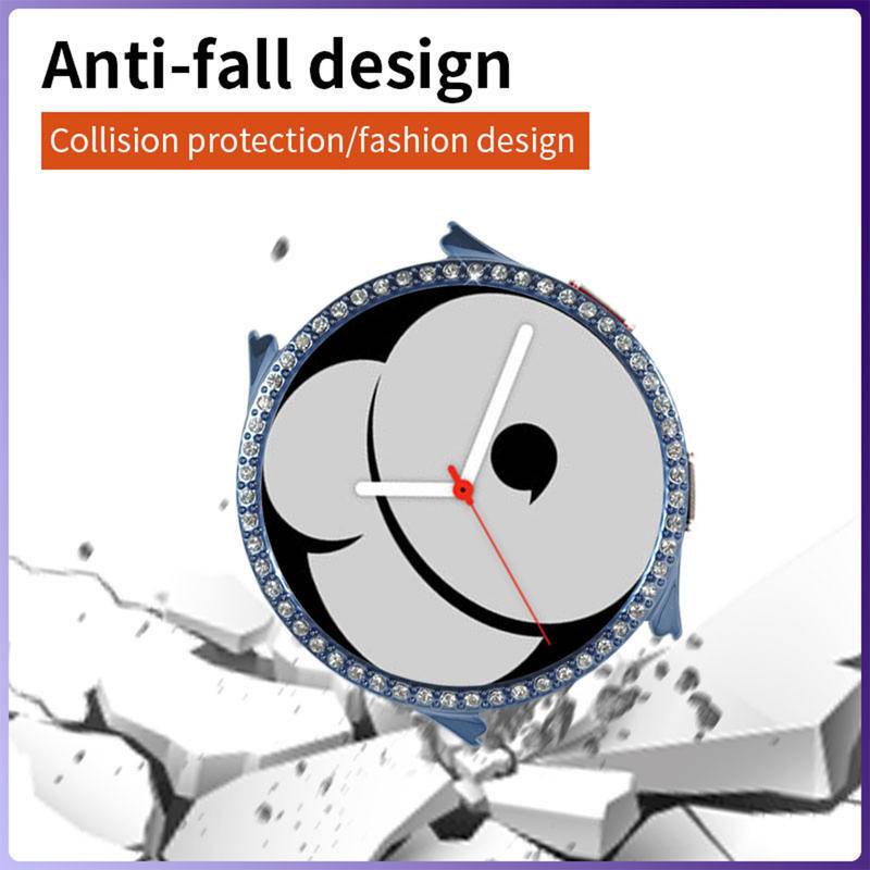 Bumper Diamond Mewah Untuk Samsung Galaxy Watch5 40mm 44mm Pelindung Case Transparan Pelindung Full Cover