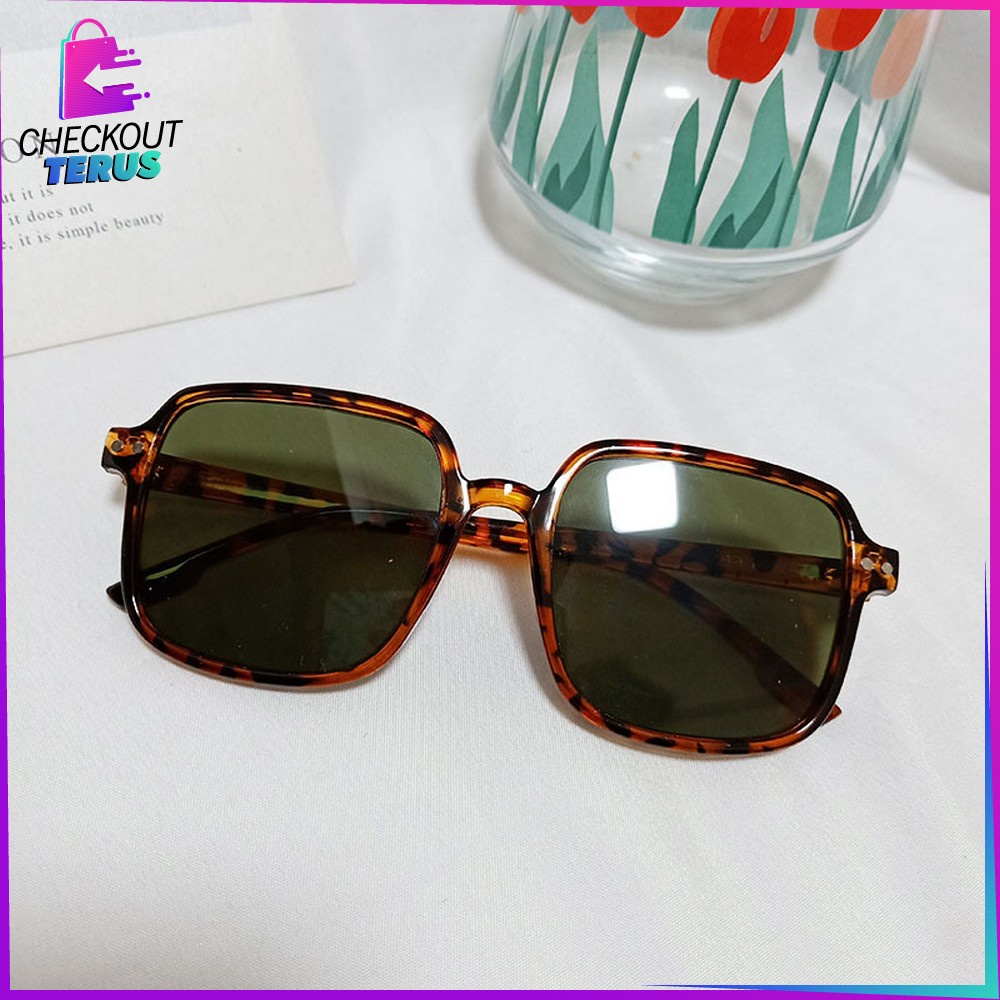 CT C673 Kacamata Hitam Wanita Petak Fashion Korea Retro Petak Eyeglasses Fashion Korean Style Sunglasses