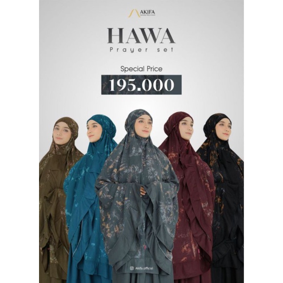 HAWA PRAYER SET / MUKENA HAWA ORI AKIFA MUSLIMAH FREE DOORPRISE