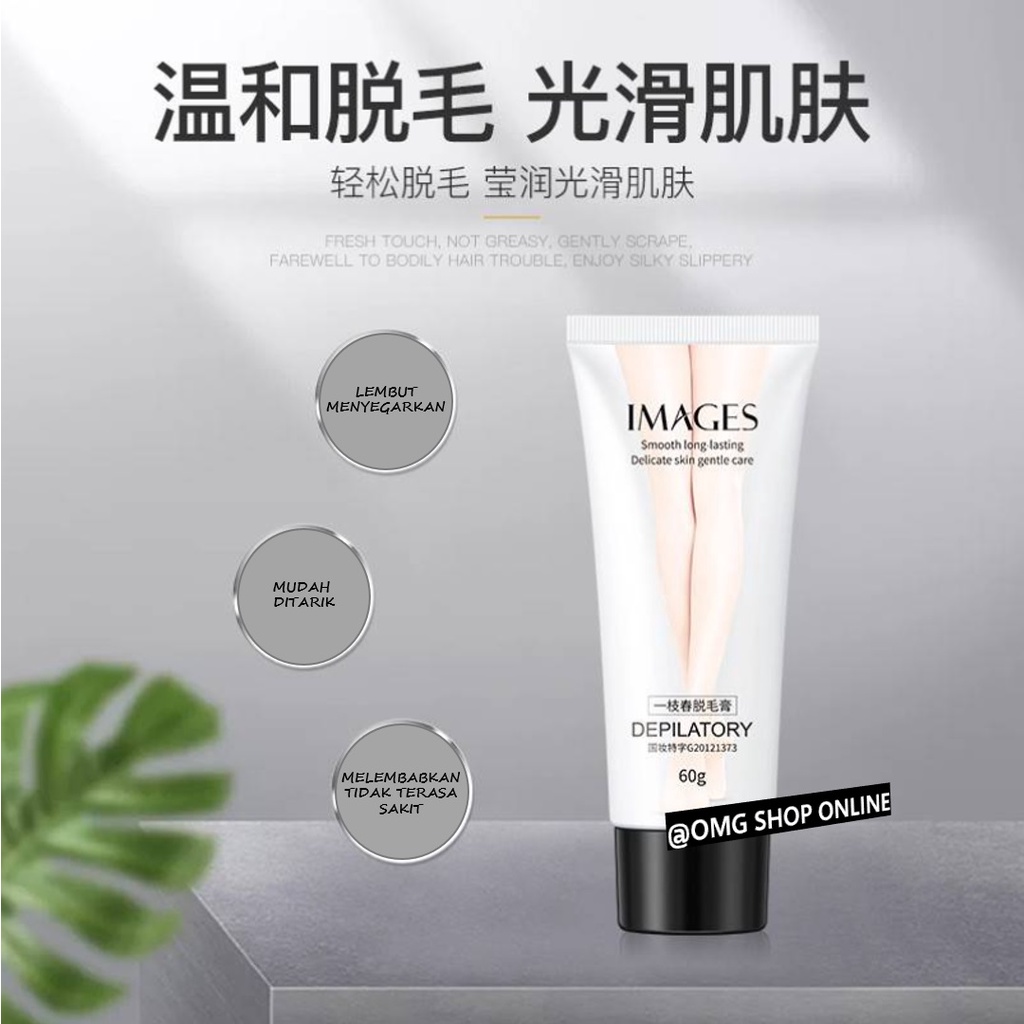 GRATIS Spatula !!! Images Hair Removal Cream Penghilang Bulu Tanpa Iritasi 60 Gr (Depilatory Cream) / Krim Penghilang Rambut Alami Perontok Bulu Permanen Perontok Bulu Ketiak Bulu Kaki Tangan Perontok Bulu Kemaluan Miss V Krim Pencabut Bulu Pemutih Kulit