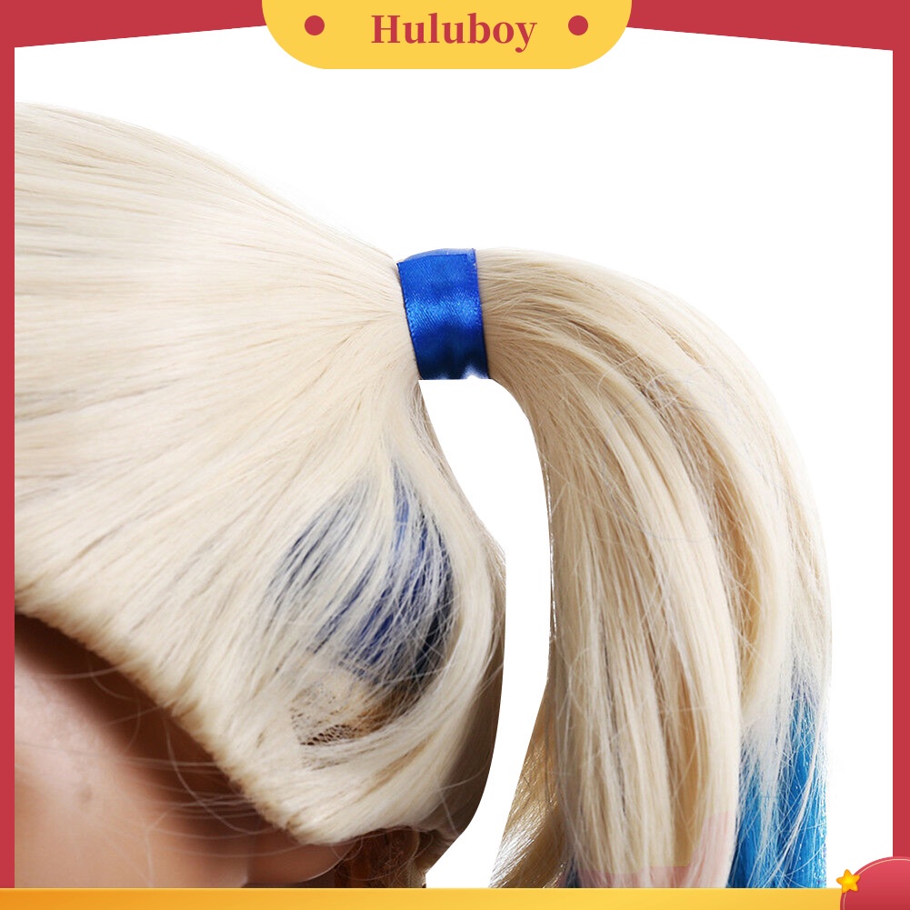 Wig Rambut Panjang Keriting Warna Gradasi Pink Biru Untuk Cosplay Wanita