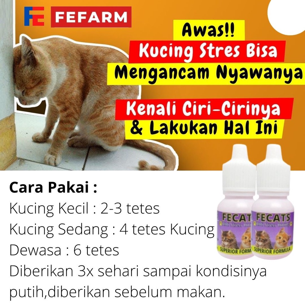 Vitamin ANTI STRESS Kucing Penambah Daya Tahan Nafsu Makan Cat FEFARM