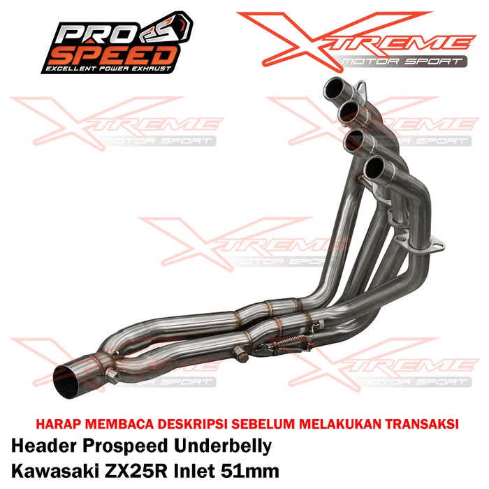 Header Pipa Knalpot Prospeed Stainless Kawasaki Zx25R Underbelly 51Mm #Original