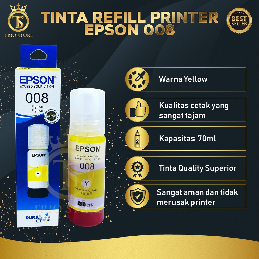 1 SET 4 PCS Tinta Epson 008 For Printer L6550 L6580 L15150 L15160 Premium