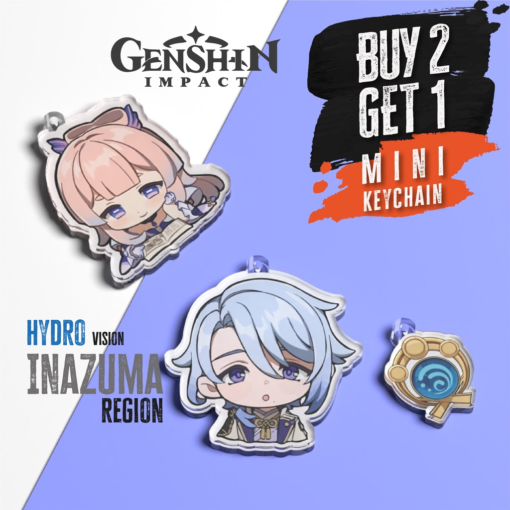 BURJOIS Keychain Genshin Impact Chara Hydro | INAZUMA | Ayato Kokomi