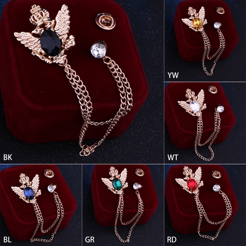 Fashion Kristal Rumbai Permata Pin Gesper Rantai Bros Wanita Pria Jas Bros Lencana Pria Korsase Perhiasan Aksesoris