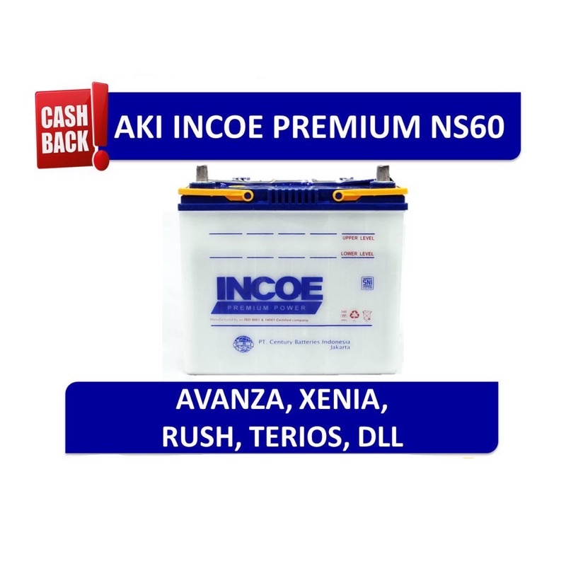 Aki Mobil Incoe Premium NS60 Avanza Xenia Rush Terios INPR-NS60