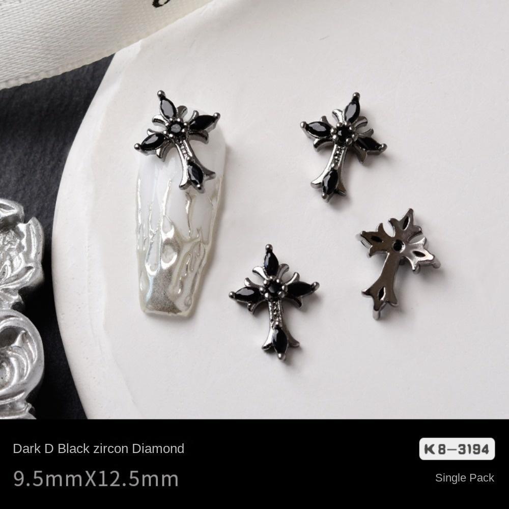 Mxbeauty Cross Dekorasi Kuku Wanita Angin Gelap Gaya Cinta Hati Kelelawar Manikur Aksesoris Spider 3D Nail Jewelry