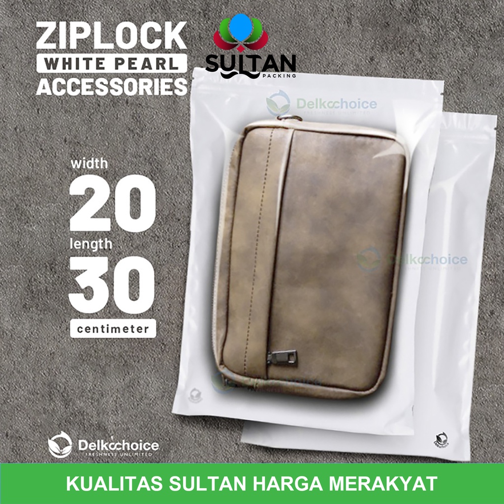 Plastik Klip Ziplock Bag 20x30cm PUTIH kemasan aksesories Delkochoice