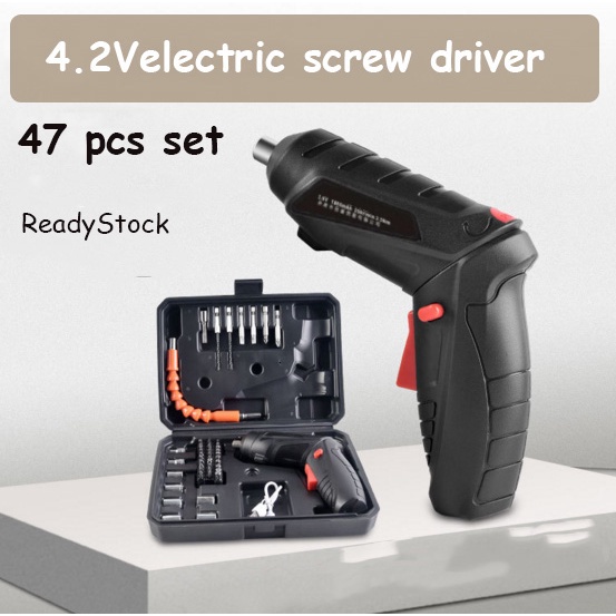 Cordless Screwdriver 4.2 V Mesin Bor Cordless Mini 49pcs Set Screwdriver Baterai Bor Cordless Obeng Bor Cordless Obeng