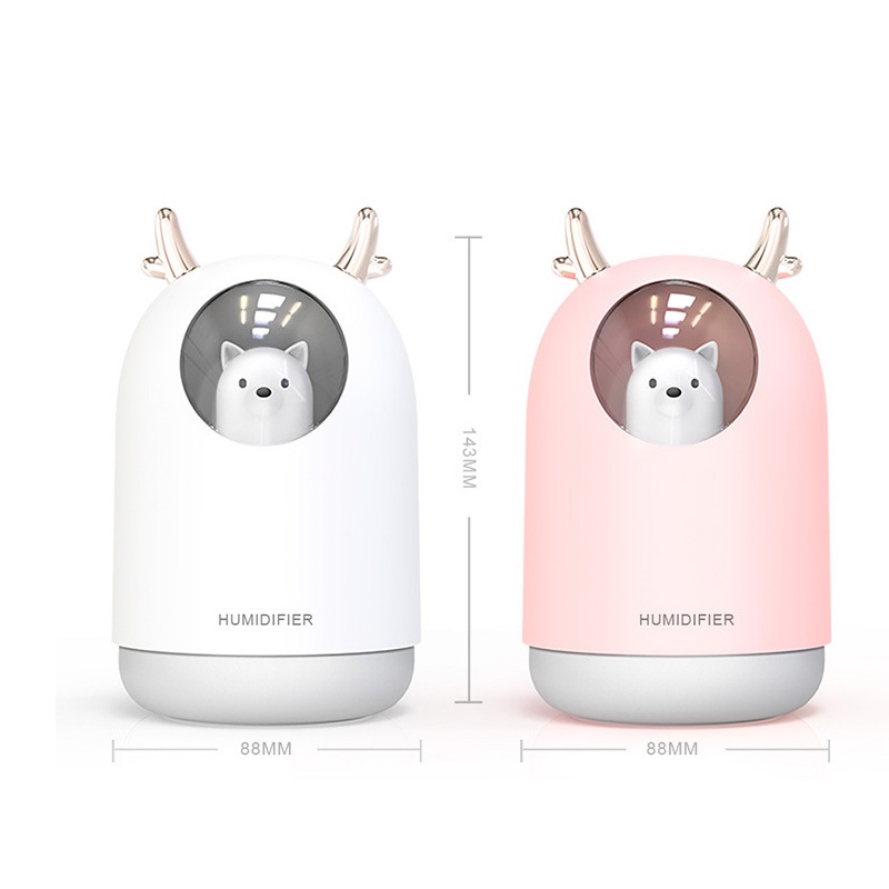 Holiven Cute Bear Humidifier 300ML Essential Oil Diffuser Aroma Terapi Pengharum Ruangan / Humidifier Air Diffuser Purifier