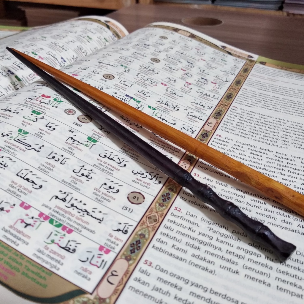 Kalam Ngaji Tuding Ngaji Penunjuk Baca Quran Kayu Jati Panjang 20cm