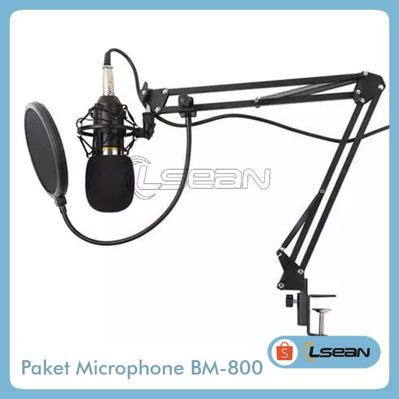 PAKET MICROPHONE CONDENSER RECORDING BM-800 MIC STUDIO PROFESSIONAL