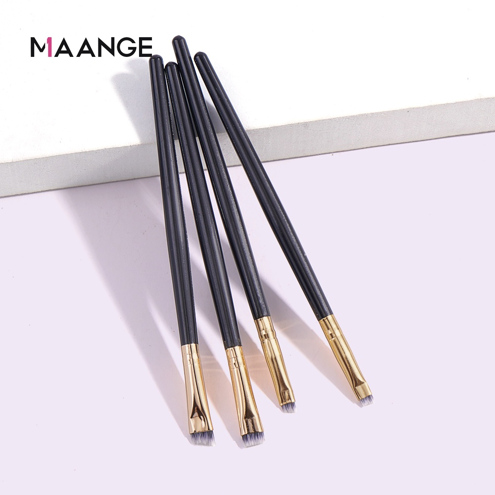 MAANGE 4PCS/SET Brush Makeup Set Premium Kuas Alis - Kuas Alis Mata Sudut Profesional Kuas Eyeliner/Hitam Kuas Eyebrow / Set Brush Alis / Eyeliner Lembut Untuk Makeup 51174