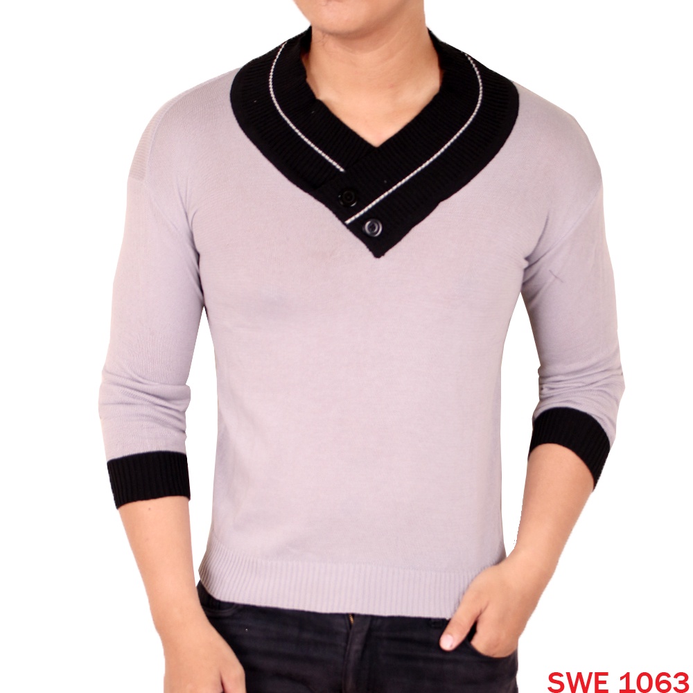 Sweater Rajut Pria Lengan Double Stripe SWE 1060