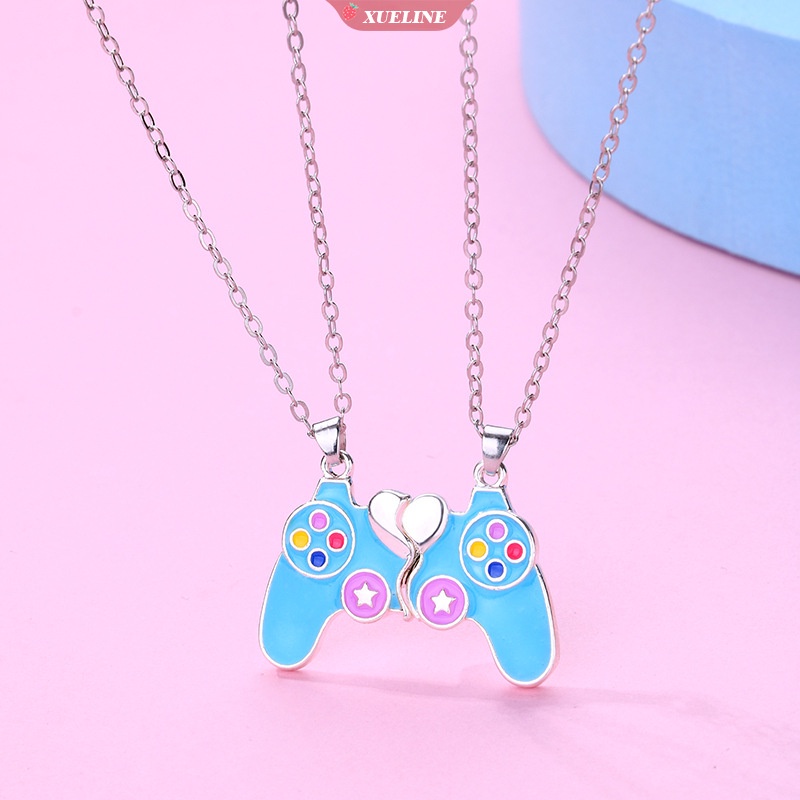 2buah/set Konsol game handle magnet Sahabat Liontin Kalung Lucu bestie Perhiasan Persahabatan Pesona Untuk bestie Hadiah Kecil [ZXL]