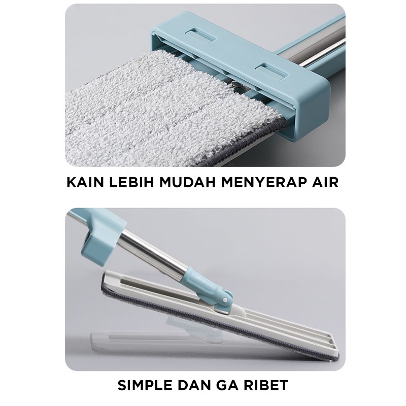 Alat Pel Lantai Ultra Mop Acline - Pel Lantai Tarik Handle Free