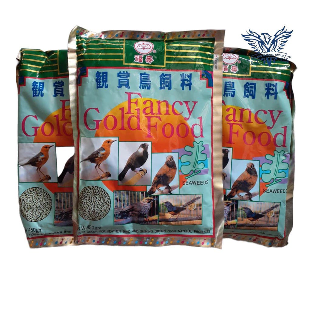 Pakan Burung Murai Kacer Jalak Pur Fancy Gold Food Seaweed Rumput Laut 450 Gr