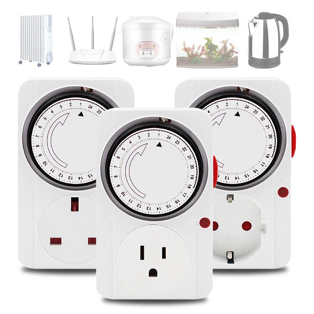 Top Timer Switch Stop Kontak Dapur Rumah Tangga UK EU US Plug Timer Stop Kontak Timer Mekanik