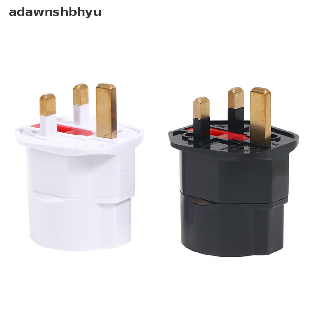 Adawnshbhyu EU Euro 2pin Ke UK 3pin Plug AC Universal Adaptor Travel Converter ID Eropa