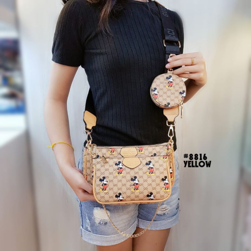 SUPER CAKEP WAJIB BELI TaS slingbag GCC Multi Pochette DisneyXMickeyMouse 8816