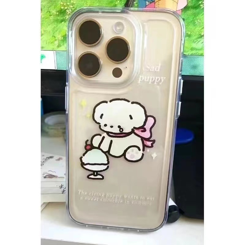 IPHONE Casingcover TPU Transparan Lembut Anjing Lucu Kompatibel Untuk Iphone14 13 12 11 Pro XS Max X XR 78 6 6S Plus Shockproof CasingCover