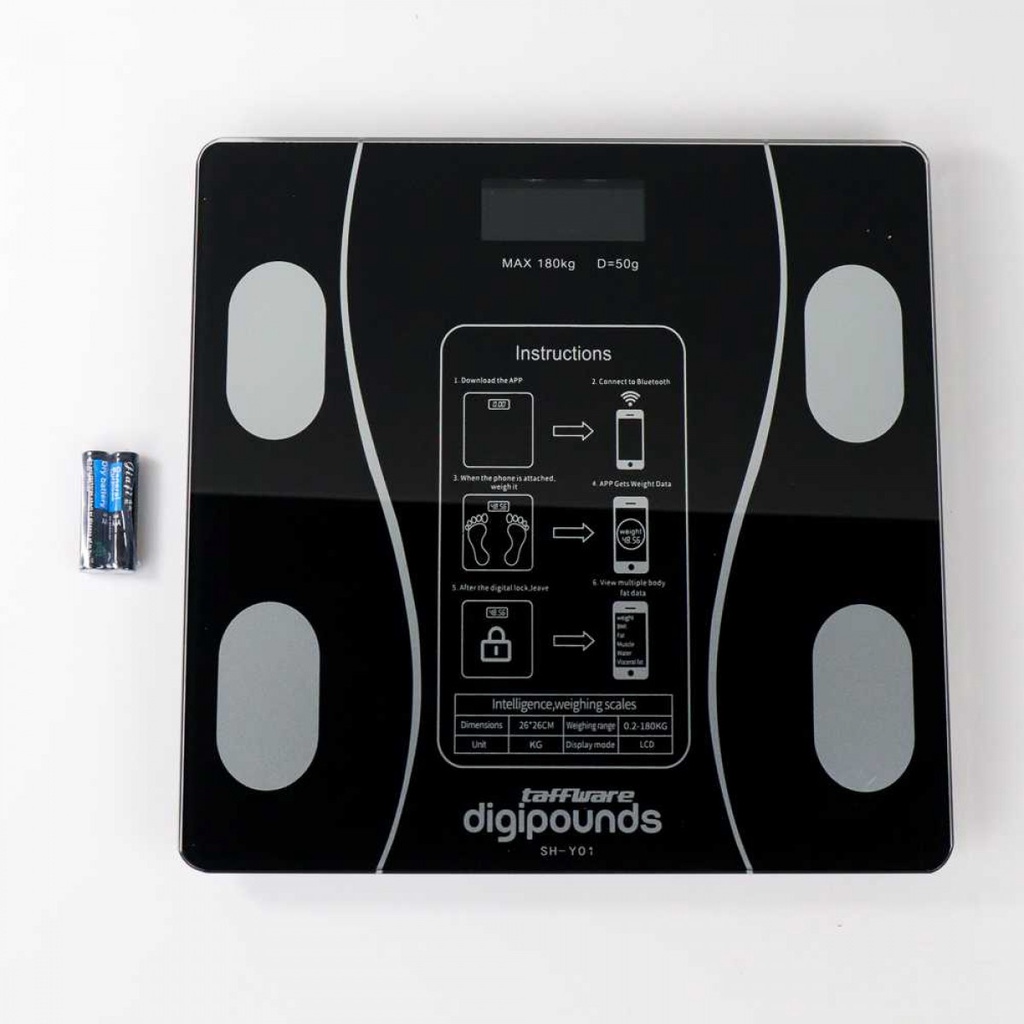 Timbangan Badan Digital Elektrik Bluetooth Taffware Digipounds 180KG-SHY01