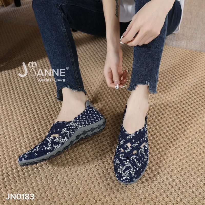 JOANNE Rajut Knit Flats Shoes Import JN0183 [ORIGINAL BRAND]