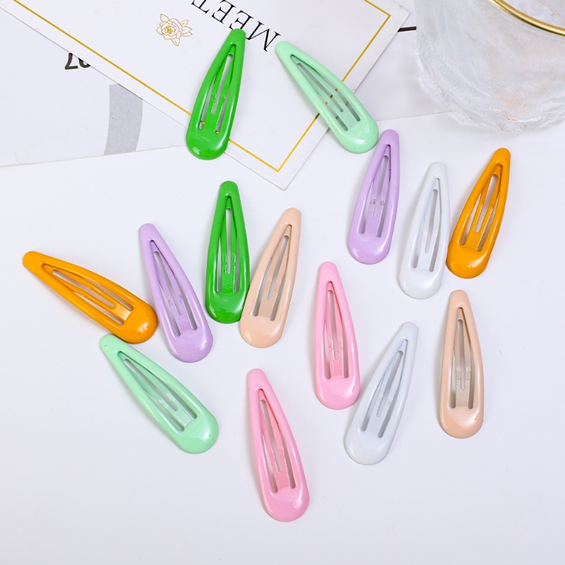 [Harga Grosir] 5 Pcs Warna Solid Poni Klip Samping Sederhana Rambut Anak Tetap Klip Kasual Belanja Logam Jepit Rambut Gadis Manis Styling Aksesoris