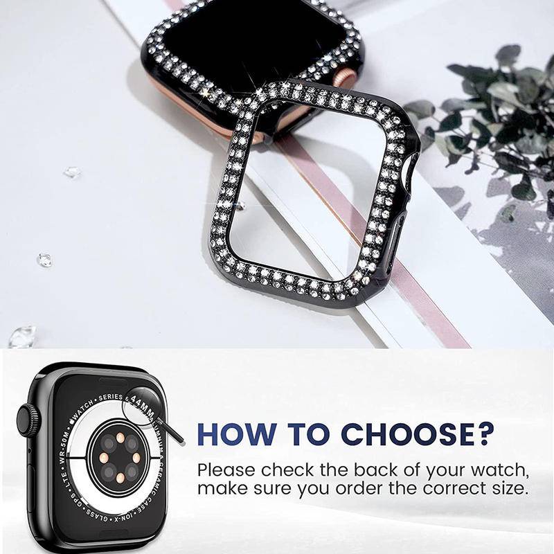 Diamond Cover Untuk Apple Watch Ultra Series8 7 6 5 4 3 2 1 SE SE2 Glitter Berlian Imitasi Pelindung Untuk iWatch 49mm 45mm 41mm 44mm 42mm 40mm 38mm