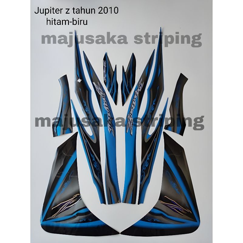 striping / sticker motor yamaha Jupiter z 2010 cw biru hitam