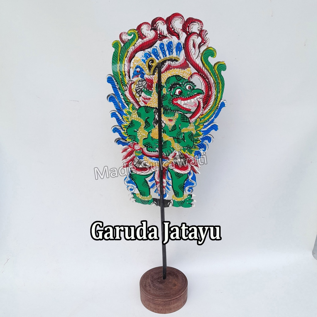 Kerajinan Wayang Bali bahan kulit sapi tangkai Kayu ukiran tangan handmade