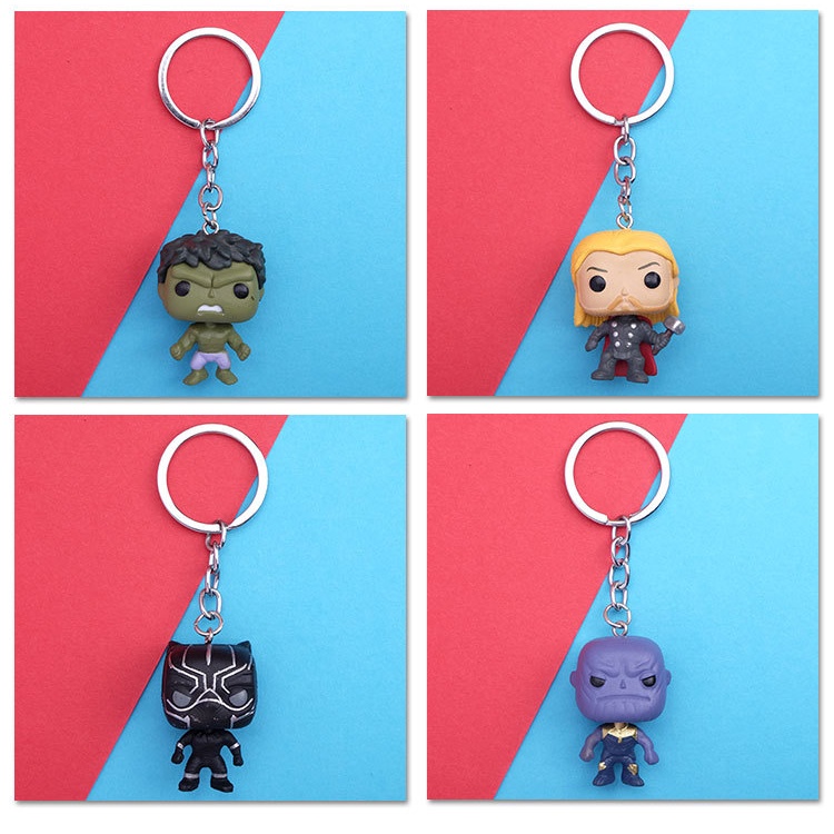 8 Pcs 6 Pcs 4 Pcs Anime The Avengers Gantungan Kunci Ironman Spider Man Hulk Deadpool Figure Boneka Liontin Keyring Untuk Festival