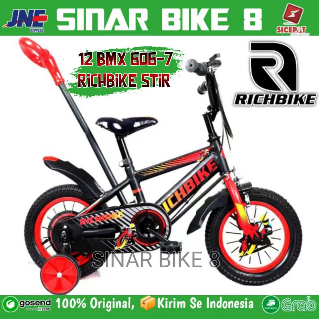 Sepeda Anak Laki BMX RICHBIKE 606-7 dan BMX FOSTER FT 605-7 Ban Pompa 2-4 Tahun Ukuran 12 Inch Stir