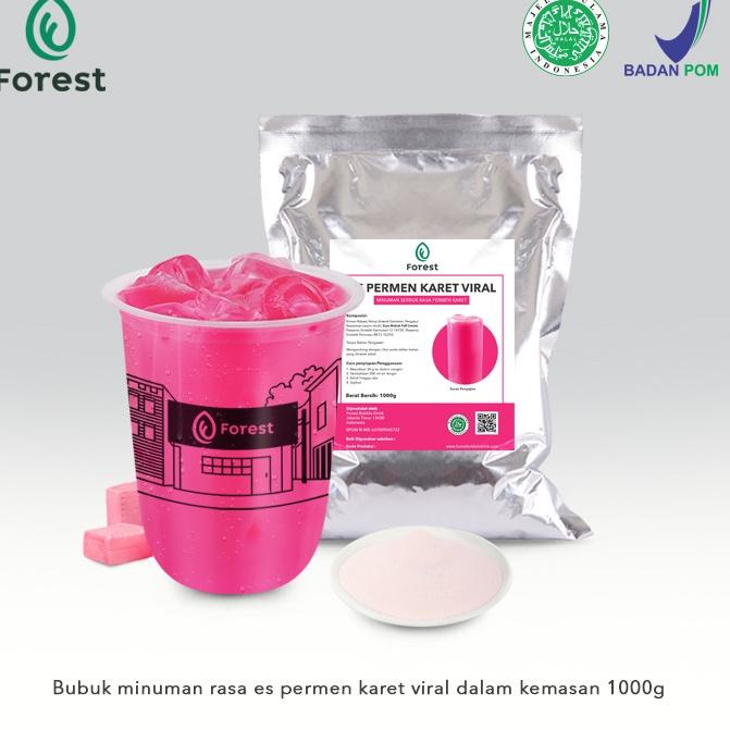 

[PRODUK EV90P] Bubuk Minuman ES PERMEN KARET VIRAL 1000g - FOREST Bubble Drink VF0