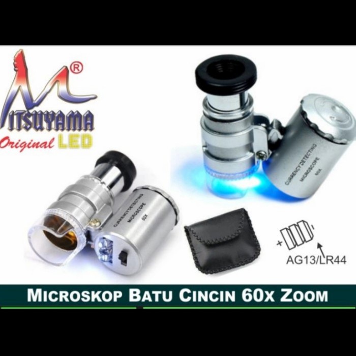 

'+'+'+'+] Kaca pembesar 60x ZOOM mikroskop batu cincin foto gambar MS-9882 MITSU