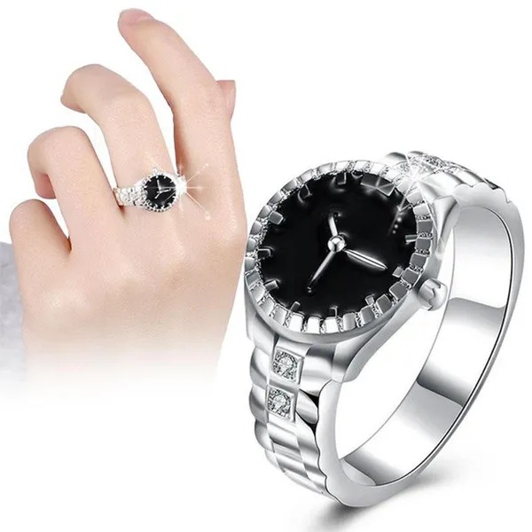 Ladies Cincin Pesta Elegan Fashion Perhiasan Wanita Indah Jam Tangan Berbentuk Jari Cincin Indah Hadiah