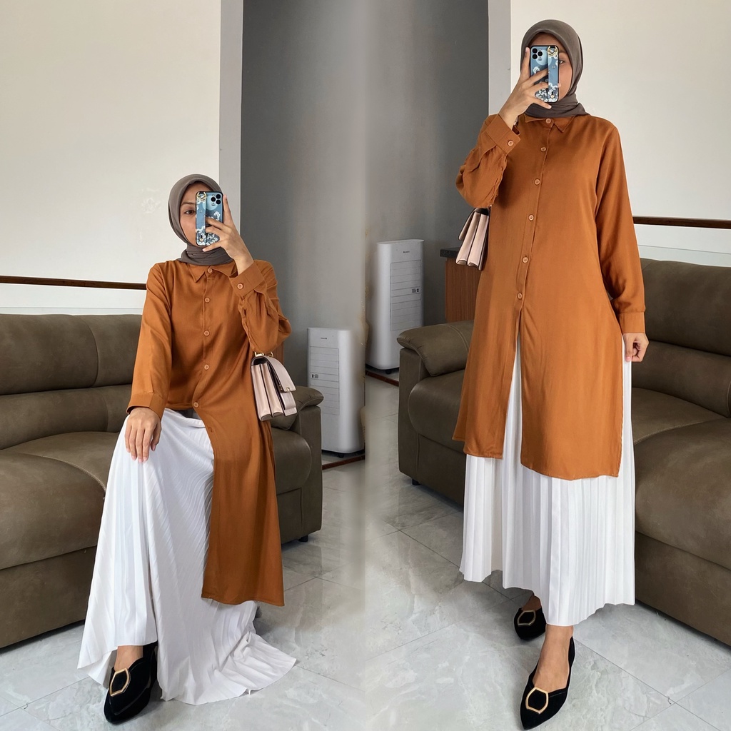 AQILA tunik by ZALFA OUTFIT / tunik kerja kuliah rayon polos