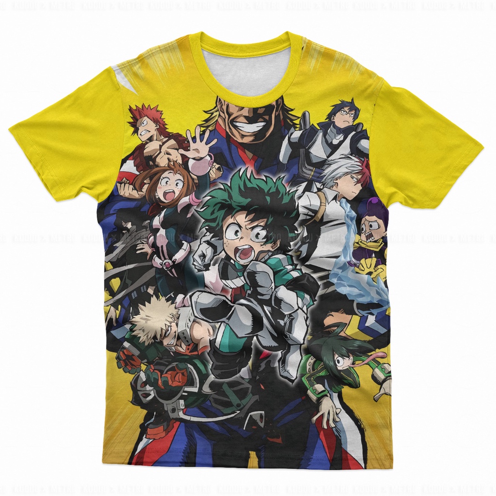 Tshirt Boku no Hero Team Fullprint Anime Manga BNHA Premium Unisex