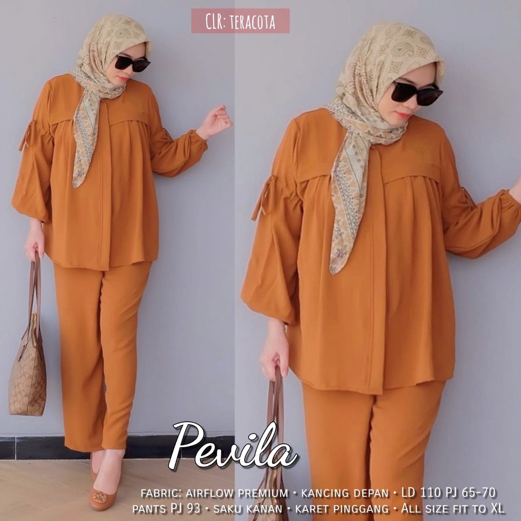 [COD] RRgemilang - Setelan Muslim Wanita Terkini Pevila Set