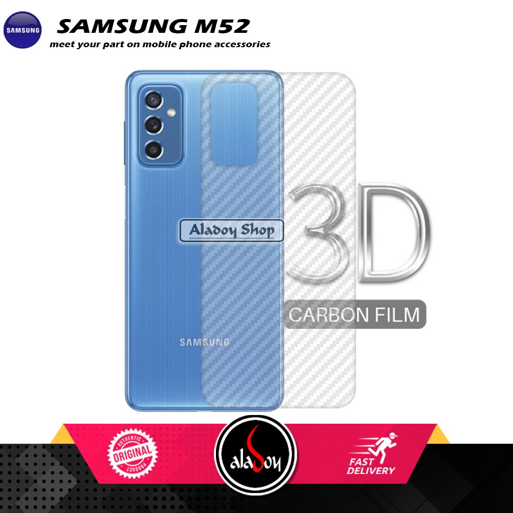 PAKET 3IN1 Anti Gores Blue Matte Anti Glare Samsung M52 5G + Tempered Glass Camera dan Skin Carbon