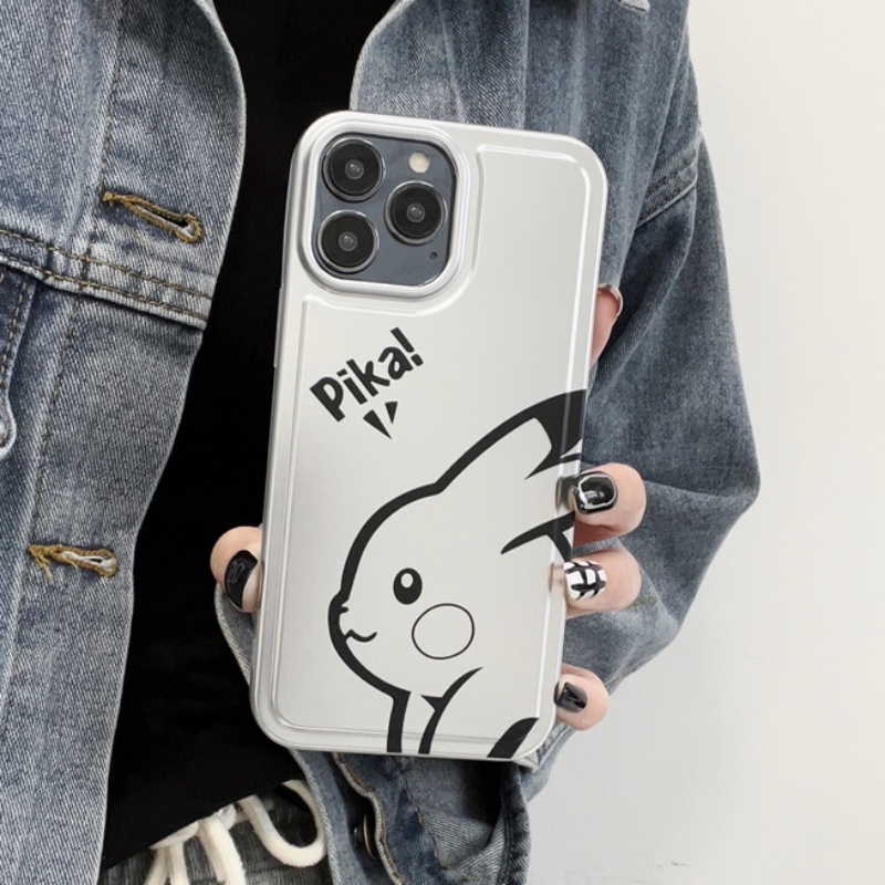 IPHONE Casing Pelindung Picchu Electroplated Untuk Iphone14 13 12 11 Pro max 14Plus Print IMD Design Drop proof Case