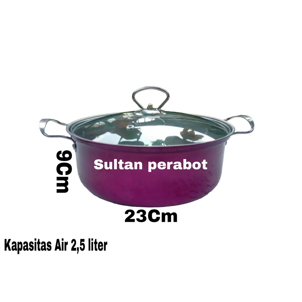 Panci Pelangi Stainless Steel/Panci Pelangi polos Cookware harga per pcs (Free Irus)