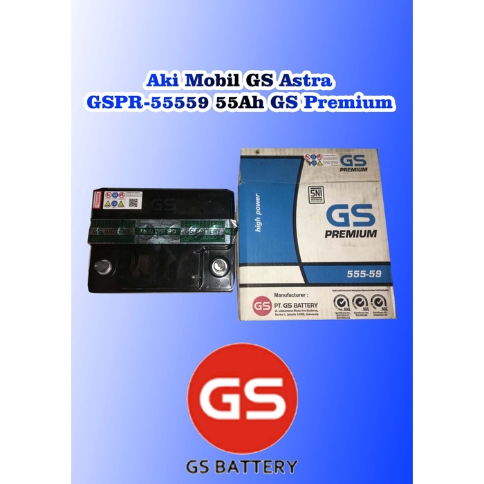 Aki Accu Mobil Gs Astra Gspr-55559 55Ah Gs Premium 64315 #Original