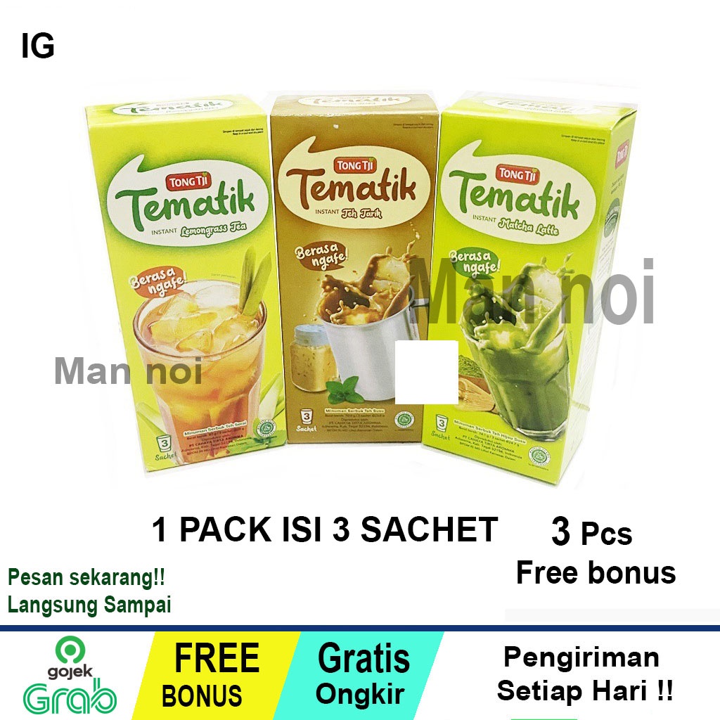 

Tong Tji Tematik Matcha Latte,Teh tarik,Ginger tea,