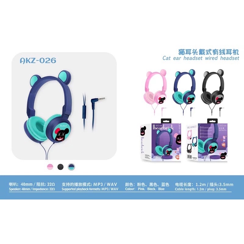 [ AKZ-026 ]Headset Gaming Telinga model AKZ-026 with microphone jack 3.5mm Headphone Gaming