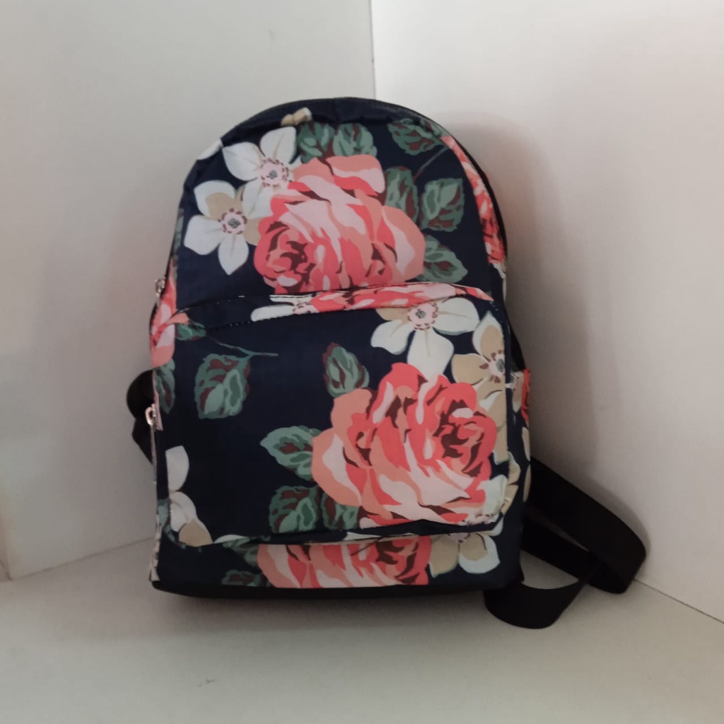 Tas Ransel mini bahan canvas motif/tas cewek/tas kecil imut/tas batik/tas Backpack Mini