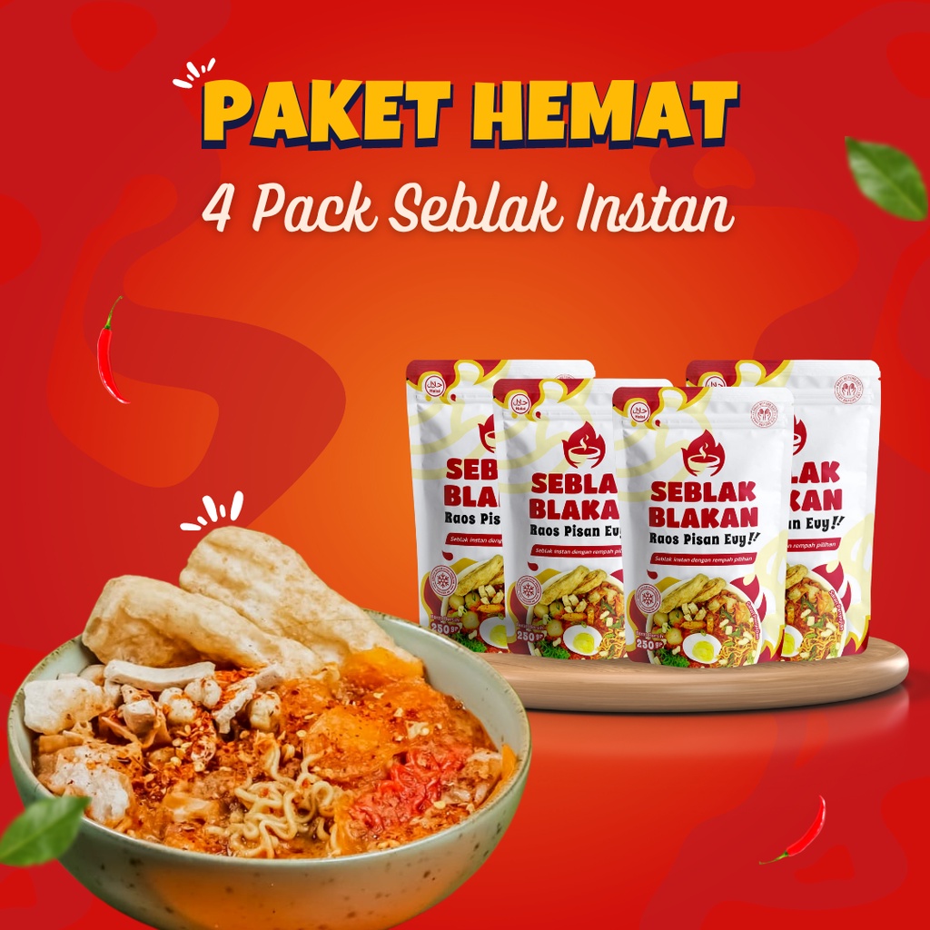 Jual Paket Hemat 4 Pack Seblak Blakan Seblak Baso Aci Instan Jumbo