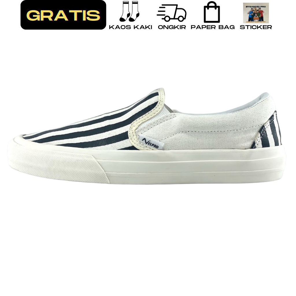 Velpro Slip On Blaster White | Sepatu Original | Sepatu Pria | Sepatu Wanita | Sepatu Sekolah | Sepa
