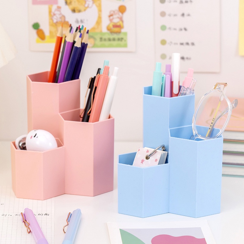 ♚𝐓𝐒 𝟗𝟑𝟏♚Kotak Pensil Organizer 3 Layer Tempat Pensil 3 Slot 3 in 1